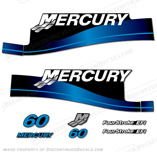 Mercury 60hp 4-Stroke EFI Decal Kit (Blue) INCR10Aug2021