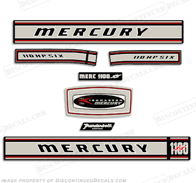 Mercury 1967 110HP Outboard Engine Decals INCR10Aug2021