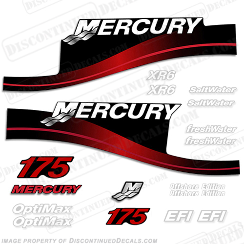 Mercury 175hp Decal Kit - 1999-2004 All Models Available (Red) 175 decals, mercury 175 hp, mercury saltwater, mercury saltwater decals, mercury freshwater decals, mercury efi decals, mercury optimax decals, mercury xr6 decals, mercury offshore edition decals, mercury efi saltwater decals, mercury optimax saltwater decals, mercury efi freshwater decals, mercury efi saltwater decals, mercury saltwater, mercury freshwater, mercury efi, mercury optimax, mercury xr6, mercury offshore edition, mercury efi saltwater, mercury optimax saltwater, mercury efi freshwater, mercury efi saltwater, merc decals, merc 175, merc 175 decals, optimax saltwater, efi saltwater, offshore edition, xr6, efi freshwater, mercury 175 optimax saltwater, mercury 175 optimax saltwater decals