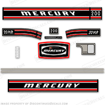 Mercury 1971 20HP Outboard Engine Decals INCR10Aug2021