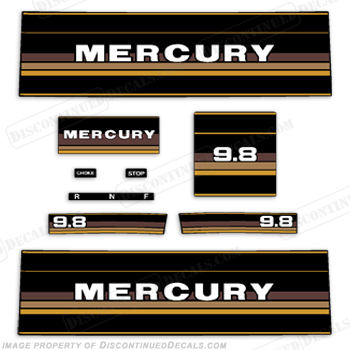 Mercury 1984 - 1985 9.8hp Outboard Decals 9.8, 110, stickers, operation, sticker, motor, 1984, 1985, 84, 85, 84', 85', 9hp, 9, engine, decal, outboard, mercury, INCR10Aug2021