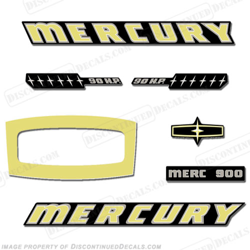 Mercury 1965 90HP Outboard Engine Decals INCR10Aug2021