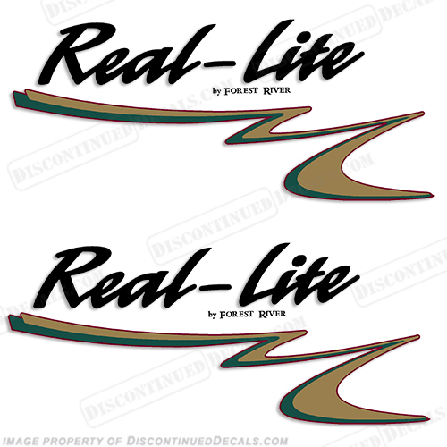 Real-Lite by Forest River RV Decals with Color Graphic (Set of 2) INCR10Aug2021