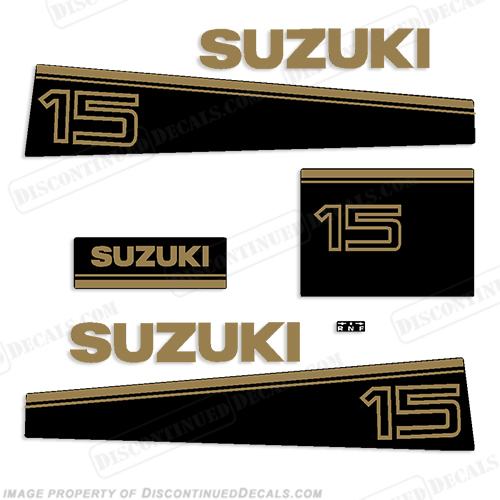 Suzuki 15hp Decal Kit - Late 80's to Early 90's INCR10Aug2021