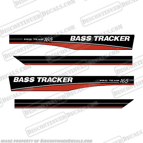 Bass Tracker Pro Team 165 Decals - Red  bass, tracker, boats, pro, team, 165, boat, hull, decal, sticker, kit, set