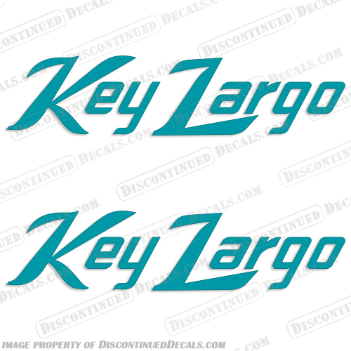 1994 Key Largo Boat Decals - Any Color! (Shown in Teal) boat, logo, decal, sticker, key, largo, outboard, 