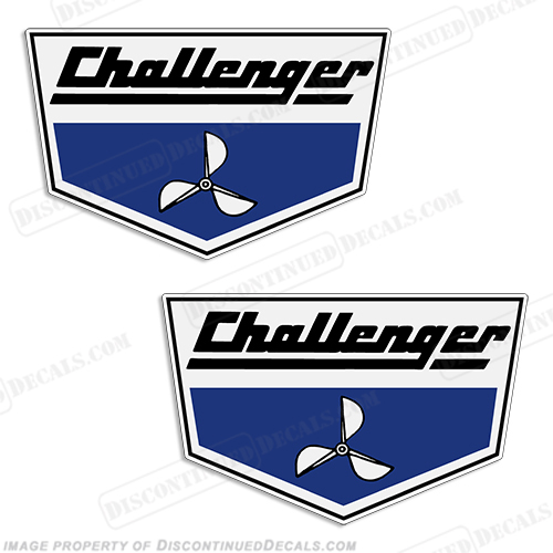 Challenger Boat Decals - 1980's (Set of 2) INCR10Aug2021