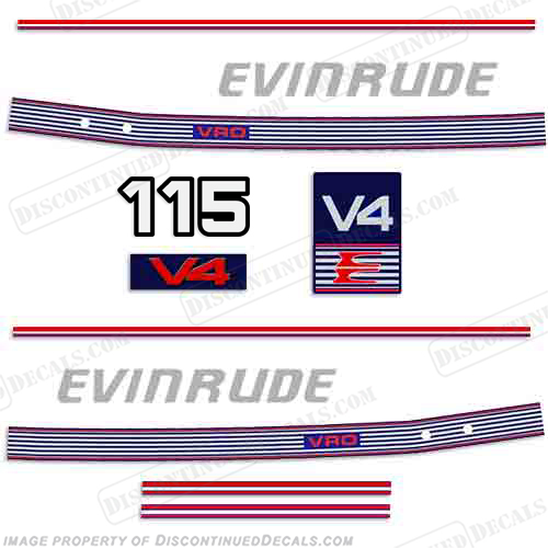 Evinrude 1989 - 1991 115hp Decal Kit Evinrude, 115, 115hp, 115 hp, 1989, 1990, 1991, INCR10Aug2021