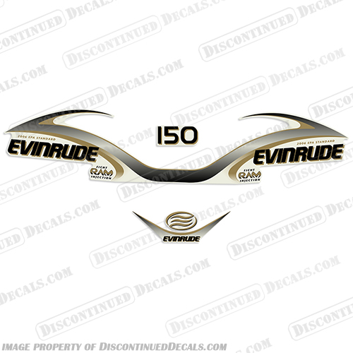 Evinrude 150hp V6 Ficht Ram Decal Kit - 2001 evinrude, 150, ficht, ram, injection, decal, kit, decals, stickers, logos, outboard, motor, boat, engine, cover, 2001, 1990s, 2000s, V6, v6