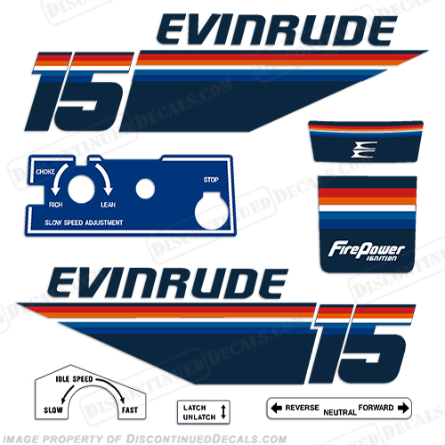 Evinrude 1978 15hp Decal Kit INCR10Aug2021
