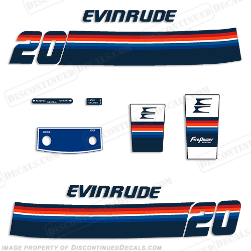 Evinrude 1978 20hp Decal Kit INCR10Aug2021