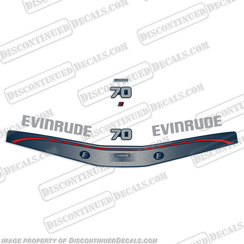 Evinrude 70hp Decal Kit - 1997-1998 evinrude, decals, 70, hp, 70hp. stickers, kit, outboard, engine, motor, decal, vintage, 1997, 1998