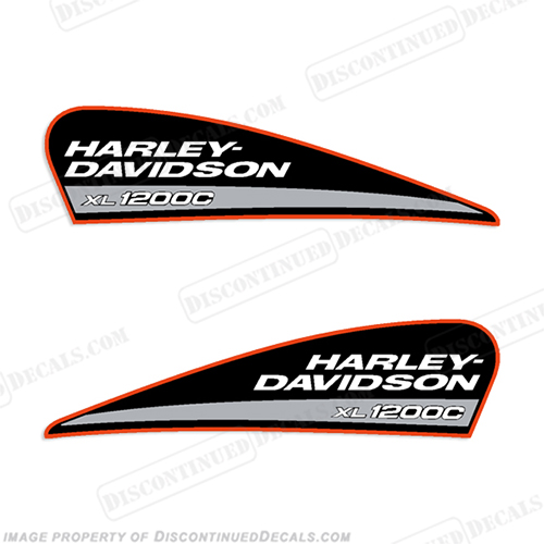 Harley-Davidson XL1200C Fuel Tank Motorcycle Decals (Set of 2) xl 1200 c, harley davidson, INCR10Aug2021