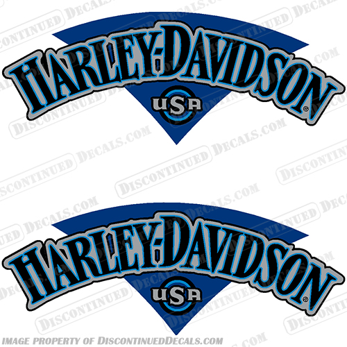 Harley-Davidson Low Rider Blue Decals (Set of 2) - 1994 Harley, Davidson, harley davidson, soft, tail, 1994, 94, lowrider, dyna, fxdl, harleydavidson, blue
