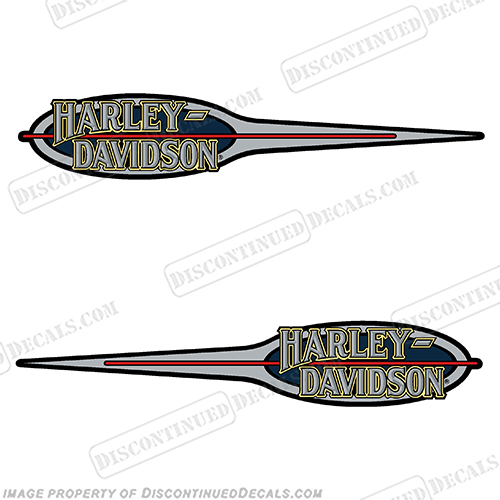 Harley-Davidson Lowrider Decals (Set of 2) Silver/Blue Harley, Davidson, Harley Davidson, Lowrider, 1992, 92', Low, Rider, silver. blue, INCR10Aug2021