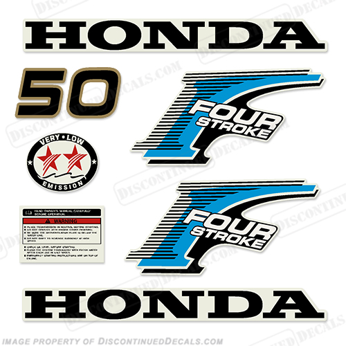 Honda 50hp 4-Stroke Decal Kit - New Style INCR10Aug2021