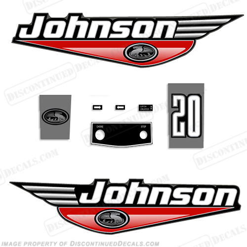 Johnson 20hp Decals - 1999 - 2000 (Red) INCR10Aug2021