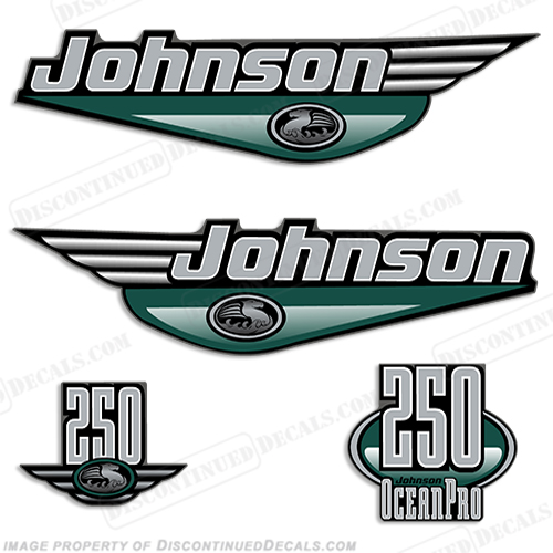 JOHNSON 250HP OCEANPRO DECALS - Any Color Johnson, Ocean Pro, pro, 250hp, 250, hp, 250 hp, ocean, pro, INCR10Aug2021