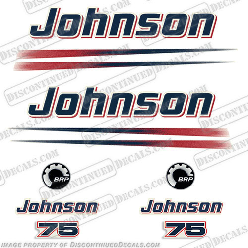 Johnson 75hp BRP Decals johnson, outboards, decals, 75, hp, 75hp, 75brp, brp, outboard, motor, engine, decal, sticker, kit, set