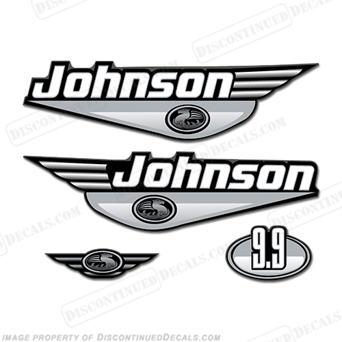 Johnson 9.9hp Decals (Silver) 2000 INCR10Aug2021