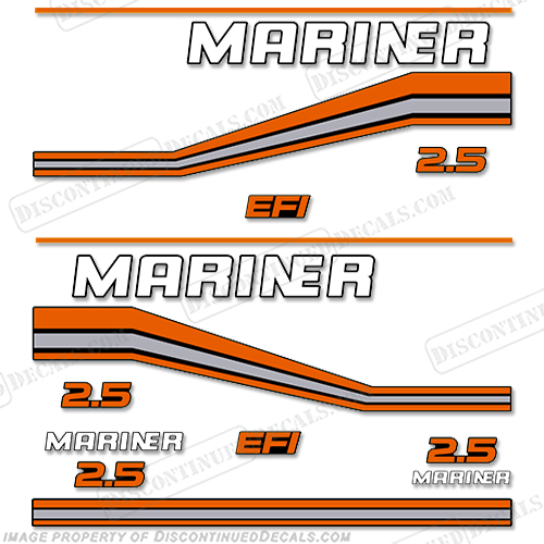 Mariner 2.5L Performance EFI Decal Kit 1990-1997 (Orange) 2.5, 1990, 1991, 1992, 1993, 1994, 1995, 1996, 1997, 92, 91, 90, 93, 94, 95, 96, 97, INCR10Aug2021