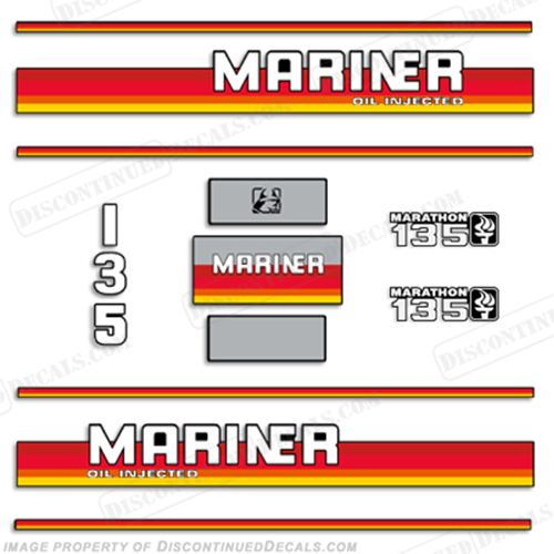 Mariner Marathon 135hp Decal Kit - 1990s INCR10Aug2021
