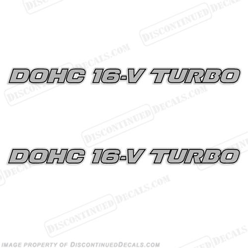 Mazda "DOHC 16-V TURBO" Decals (Set of two)  16 v, 16v, d o h c, dohc 16v turbo, INCR10Aug2021