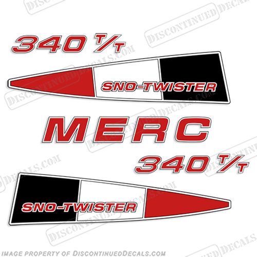 Mercury 340TT Sno-Twister Decal Kit - Red 340, 340tt, 340 tt, INCR10Aug2021