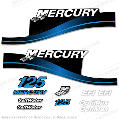 Mercury 125hp EFI/Optimax Decal Kit (Blue) INCR10Aug2021
