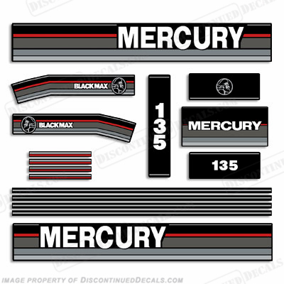 Mercury 1989 135HP Outboard Engine Decals INCR10Aug2021