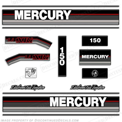 Mercury 1993 150HP XRi Outboard Decals INCR10Aug2021