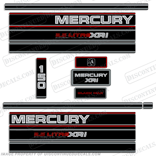 Mercury 150hp BlackMax Decal Kit - 1995 INCR10Aug2021
