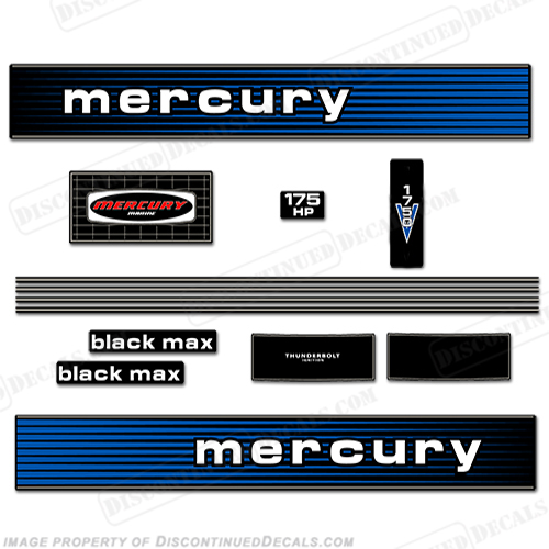 Mercury 1978 175HP Outboard Engine Decals INCR10Aug2021