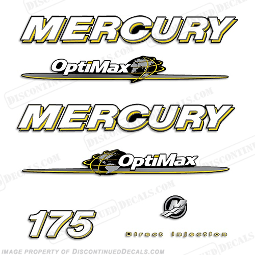 Mercury 07-08 175hp Optimax Decal Kit - Yellow INCR10Aug2021