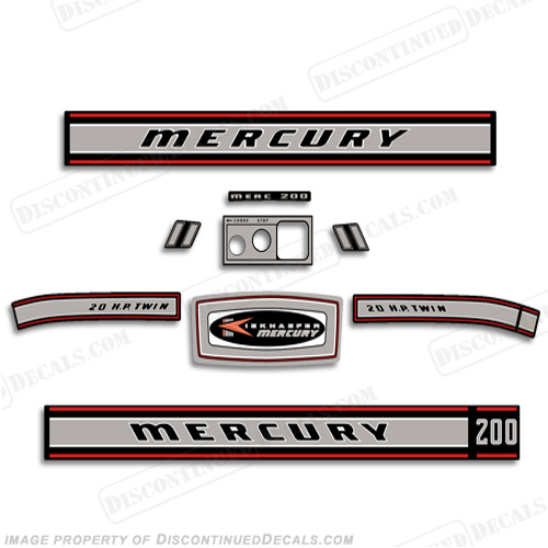Mercury 1967 20HP Outboard Engine Decals INCR10Aug2021