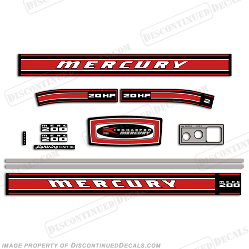 Mercury 1969 20HP Outboard Engine Decals INCR10Aug2021