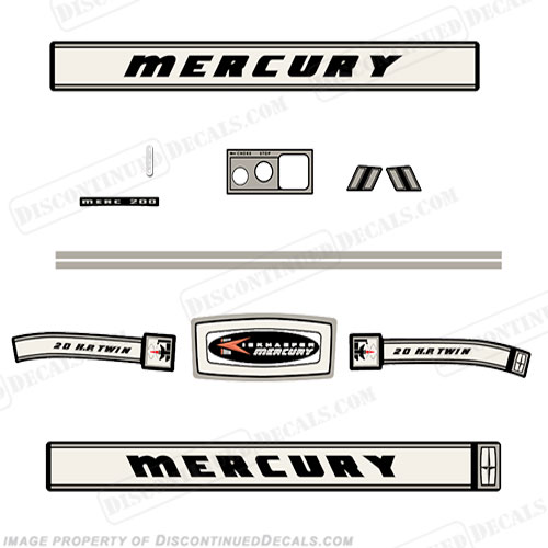 Mercury 1966 20HP Outboard Engine Decals INCR10Aug2021
