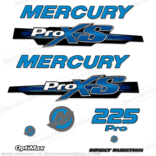 Mercury 225hp ProXS 2013+ Style Decals - Olympic Blue pro xs, optimax proxs, optimax pro xs, optimax pro-xs, pro-xs, 225 hp, INCR10Aug2021