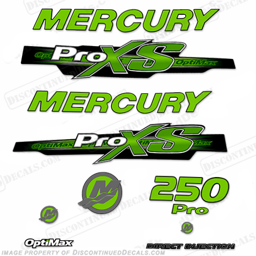 Mercury 250hp ProXS 2013+ Style Decals - Green pro xs, optimax proxs, optimax pro xs, optimax pro-xs, pro-xs, 250 hp, INCR10Aug2021