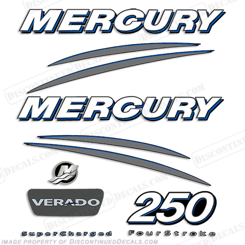 Mercury Verado 250hp Decal Kit - Blue INCR10Aug2021