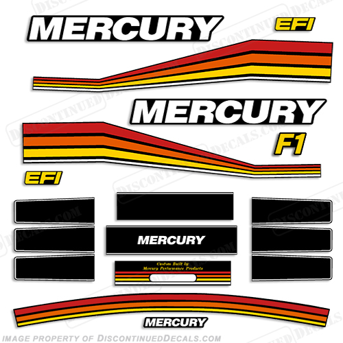 Mercury 260hp Racing F1 (Formula 1) Decal Kit INCR10Aug2021