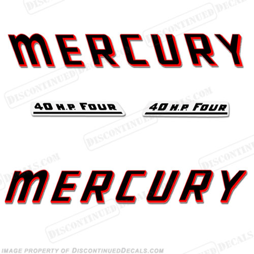 Mercury 1961 40HP Outboard Engine Decals INCR10Aug2021