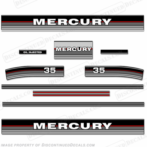 Mercury 1988 35HP Outboard Engine Decals INCR10Aug2021