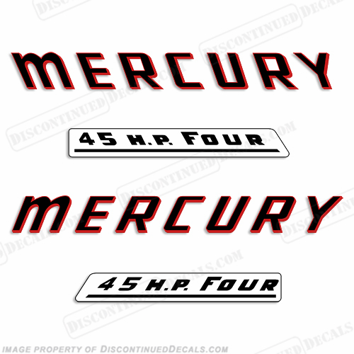 Mercury 1961 45HP Outboard Engine Decals INCR10Aug2021