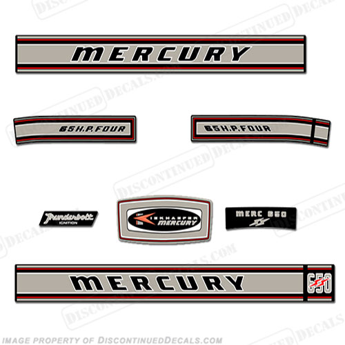 Mercury 1967 65HP SS Outboard Engine Decals INCR10Aug2021