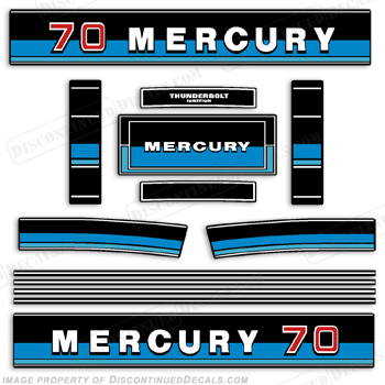 Mercury 1983 70HP Outboard Engine Decals INCR10Aug2021