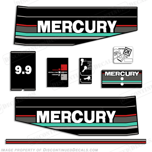 Mercury 1992 9.9HP Outboard Engine Decals INCR10Aug2021