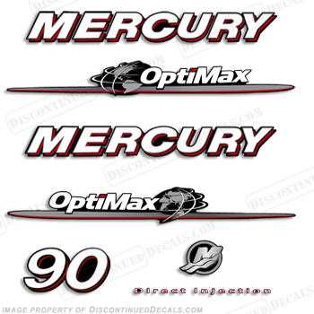 Mercury 90hp "Optimax" Decals - 2007-2014 INCR10Aug2021
