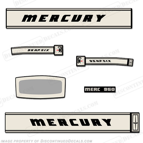 Mercury 1966 95HP Outboard Engine Decals 