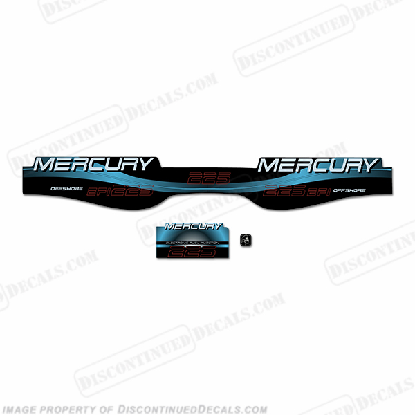 Mercury 225hp Offshore BlackMax Decals - Custom Style INCR10Aug2021